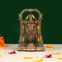 INDICAST Tirupati Balaji Fine Painting Idol Decorative Showpiece Handcrafted Balaji Murti for Home Office and Gifting Purpose Sculpture (Design 4)