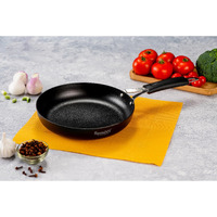 Sumeet Super Smooth Pre Seasoned Carbon Steel (Iron) Fry Pan for Frying, Roasting, Saute|Naturally Nonstick |25cm | 2000ml, Gas & Induction-Friendly, Black