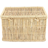 Yuvivaa Laundry Basket For Clothes With Lid | Laundry Box Wood Storage Big Size | Wooden Picnic Hamper | Baby Toys Storage Organizer With Sitting (Bamboo Cane Eco-Friendly)