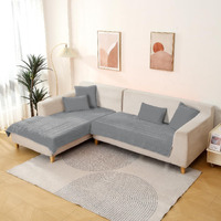 HOKIPO Premium Plush Anti Slip Sofa Mat, 90(D) x 170(L) cm, Light Grey (AR-5035-LGRY)