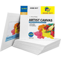 HOME BUY Canvases for Painting - (Pack of 12, 10 x 14) Blank White Canvas Boards - 100% Cotton Art Panels for Oil, Acrylic & Watercolor Paint Canvas Board for Painting