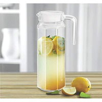 Jinelza 1100ml jug Italian Glass jug Pitcher with lid, iced Tea Pitcher Water jug, hot Cold Water, ice Tea, Wine, Milk and Juice Beverage Carafes