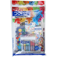 DOMS Painting Kit | Perfect Value Pack | Kit for School Essentials | Gifting Range for Kids | Combination of 9 Painting & Coloring Items Multicolor