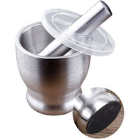 Holistic Stainless Steel Mortar and Pestle Spice Grinder Pill Crusher Stainless Steel Herb Bowl