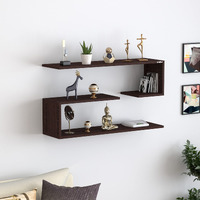 Anikaa Payven Engineered Wood Wall Shelf Book Shelf/Wall Mounted Shelf Wall Decor Display Rack and Shelves Wall Shelves for Living Room Bedroom Office (Wenge) D.I.Y