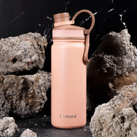 Femora Stainless Steel AquaBurst SportSip Vacuum Insulated Flask Water Bottle, 680 ML, Peach Vacuum Insulated Water Bottle Hot and Cold | Thermosteel Bottle for Travel, Home, Office, School