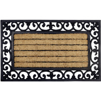 HOKIPO Outdoor Rubber Coir Grill Doormat, Rectangle, 45x75 cm (IN-501)