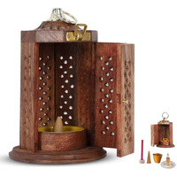 PANCA Dhoop Burner Sheesham Wood Hanging Stand, Dhup Cup, Cone, Batti Stand Incense Holder for Pooja Puja Item Stand Ash Catcher Handcrafted Traditional Design for Aromatic Rituals - Pack of 1