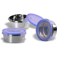 Sumeet Stainless Steel Airtight & Leak Proof L&L Containers Set, Size 350ML -3Pc