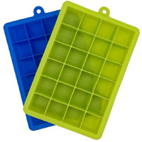 Greenhood Ice Cube Tray Silicone for Freezer Silicone Ice Cube Trays 24 Cavity Per Ice Tray Cavity Ice Cube Mould Flexible Tray for Freezer, Chocolate Cake Maker, Reusable (Multi Color)