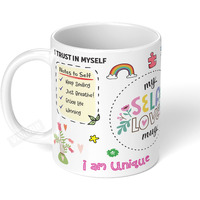 Visibee My Self Love Mug - 11oz Ceramic Coffee Mug, Elegant Design, Reminds You to Prioritize Well-Being and Celebrate Yourself Every Day