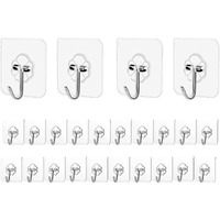 VAVSU Adhesive Hooks for Hanging, Stainless Steel Sticky Wall Hooks, Heavy Duty Self Adhesive Hooks Waterproof Oilproof for Bathroom Shower Kitchen Outdoor Towel Keys