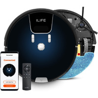 ILIFE A80 Pro Robotic Vacuum Cleaner, Powerful Suction, Daily Schedule Cleaning, Ideal for Hard Floor, Hairs and Low Pile Carpet,Vacuum and Mop (Gradient Blue)