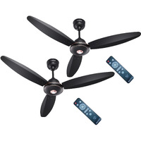 ACTIVA Gracia 1200 MM (28 Watts) BLDC Motor Fan With LED Light |Remote| 3 Blade Energy Saving Ceiling Fan With 5 Year Warranty Pack Of 2 (Smoke Brown)