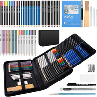 Corslet 73 Pc Sketching Kit 40 Pc Colour Pencil Drawing Pencils for Artists Kit A5 Sketch Book Charcoal Pencil Art Supplies for Artist Sketch Pencils Set for Artists Drawing Kit