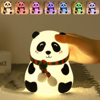 One94Store Panda Night Light for Kids- Rechargeable Silicone LED Lamp, 7-Color Changing, Perfect Room Decor & Gift for Toddler, Children, Teens- Cute ValentineS Day Present (Close Eye), Sandal