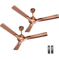 ACTIVA Energia Premium 1200 MM (28 Watts) 380 RPM BLDC Motor Fan With LED Light |Remote| 3 Blade Energy Saving Ceiling Fan With 5 Year Warranty Pack of 2 (ROSE WOOD)