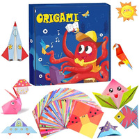 JELLYBABY 100 Pieces 50 Projects DIY Kit for Kids, 3D Origami Kit with Origami Book, Paper Size:7 in /18CM *7 in /18CM, Art Activity, Craft Materials, Birthday Return Gifts for Kid 5-12 Years, 100 Sheets