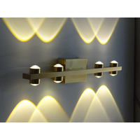 FILLISKA LED Luxurious Indoor UP/Down Wall Light Warm White, Shockproof & Rustproof Alluminium Body (4 Up & 4 Down Luxurious Gold)