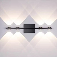 FILLISKA LED Luxurious Indoor UP/Down Wall Light Warm White, Shockproof & Rustproof Alluminium Body (4 Up & 4 Down Luxurious Black)