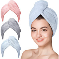 Sellsfly Set of 3 Hair Towel Absorbent Towel Hair-Drying Bathrobe Microfiber 500 gsm Bath Towel Hair Dry Cap Salon Towel (Multicolor)(PACK of 3)