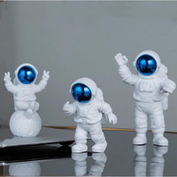 Street27 3pcs Astronaut Figurine Home Decor Astronaut Statue Study Office Desk Decor Showpiece Gift Decoration Accessories Outer Space PVC Sculpture (Blue)