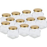 Pure Source India Crystal Clear Glass Jar Container Airtight  100 Gm, 24 Piece, Clear