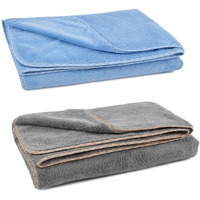 UrbanLeaf Microfiber Large Bath Towel | Quick Dry Super Absorbent - Bath Towel for Men and Women | Blue & Grey | Towel for Bath, Travel, Gym, Beach, Pool, and Yoga (70 X 140 CMs)