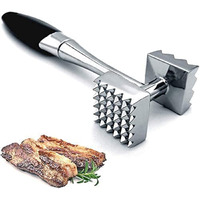 Zollyss Meat Tenderizer, Dual-Sided Nails Meat Mallet, Meat Hammer Used for Steak, Chicken, FishMeat Pounder with Rubber Comfort Grip Handle, 8.8 inches Meat Tenderizer Tool