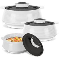 MILTON Venice Jr. Insulated Inner Stainless Steel Casserole, Set of 3, (450 ml, 850 ml, 1.35 litres), Micro White| Double Walled | Hot & Cold