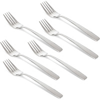 Parage 6 Pieces Stainless Steel Table Forks Set for Home & Kitchen, Fruit Fork, Dining Table, Shiny and Sturdy Handle Big Fork 18 cm, Silver