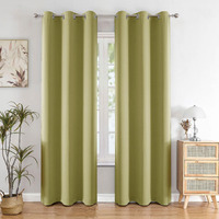 HOMEMONDE 71% Room Darkening Blackout Door Curtains 8 Feet - Thermal Insulated, Noise Reduced, Heavy Curtain, Set of 2, Avacado Green (96 Inches)