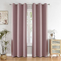 HOMEMONDE Thermal Insulated 75% Room Darkening 8 Feet Long- Blackout Opaque Curtains Door Heavy Panels, Solid Curtain Set Of 2, Dark Lavender- 96 Inches