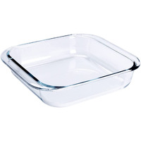 Femora Borosilicate Microwave Safe, Oven Safe Square Dish, 1700ml, White