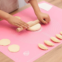 Wolpin Silicone Baking Mat Sheet for Pastry Rolling with Measurements Non-Stick Fondant Dough Mat Liner Heat Resistance Table Placemat Pad Pastry Board Reusable BPA Free (50 x 40 cm)