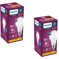 Philips 9-Watts E27 LED Warm White LED Bulb, Pack of 2, (Ace Saver)