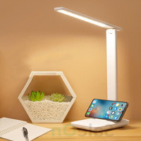 SaleOn 3 Colour Light Mode LED Desk Lamp, Rechargeable Study Lamp, with Eye Care, Desk Lamp Mobile Holder, Touch Control Sensor Lamp, Foldable and Rotatable Adjustable Lamp Dual Battery