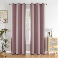 HOMEMONDE Thermal Insulated 75% Room Darkening Blackout Curtains 5 Feet - Window Heavy Panels, Solid Curtain Set of 2, Lavender - 60 Inches