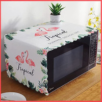 Wolpin Microwave Oven Dust Proof Cover Modern Design Kitchen (100 x 35 cm) Flamingo