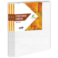 Homestrap Primed Cotton Pre Stretched Canvas with Wooden Frame (White, 16 x 20 Inch (Pack of 3))