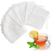 50 Pcs Sichumaria Transparent White Disposable Tea Filter Bags Empty Dip Tea Bags Filter Tea Bags Cups for Loose Leaf Teal (8x10cm)