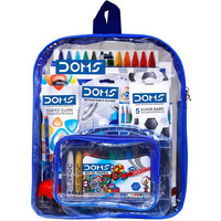 Doms Smart Kit | Comes With Transparent Zipper Bag | Perfect Value Pack | Kit For School Essentials | Gifting Range For Kids | Combination of 12 Stationery Items