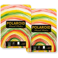 Zen Sangam Artists - Mixed Media Papers Polaroid Sheets - A7 (Pack of 2) Heavy Weight Mixed Media Papers - 325 GSM Hot Pressed - Smooth Surface - 10.5x7.4cm - Round Corner - For Dry and Mixed Media