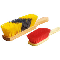 Antiter Plastic Combo Of Multipurpose Cleaning Brush, Coat Brush With Soft Bristle For Dust Remover/Wooden Handle Hard Bristle Brush For Carpet, Car Seats, Carpet, Mats (Set Of 2 Brush)