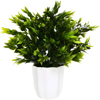 fancymart Artificial Plant Green Leaves in Pot Perfect Potted Decoration for Home Living Room & Office Spaces Height - 30cm