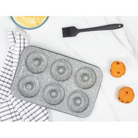 Femora Carbon Steel Stone Ware Non-Stick Coated Doughnut Tray, 6 Slots (27.9 x 17.7 x 3 cm)