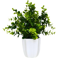 fancymart Artificial Plant Eucalyptus Leaves in Pot Perfect Potted Decoration for Home Living Room & Office Spaces Height - 30cm