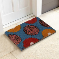 HOKIPO Natural Coconut Coir Printed Doormat for Home Entrance, 40 x 60 cm, Red (IN-470-R)