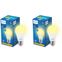 PHILIPS 5-watt LED Bulb | AceSaver LED Bulb | Base: E27 Light Bulb for Home | Warm White, Pack of 2