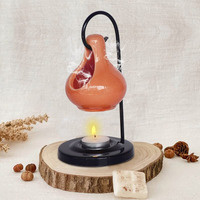 Pure Source India Ceramic Aroma Oil Diffuser Hanging Burner for Home Fragrance Decoration and Gifting, 4 x 8 Inch (Hanging - Orange)